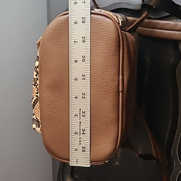 Like Dreams Faux brown snakeskin backpack. *missing fuzzy dangle in pictures - Picture 9 of 10